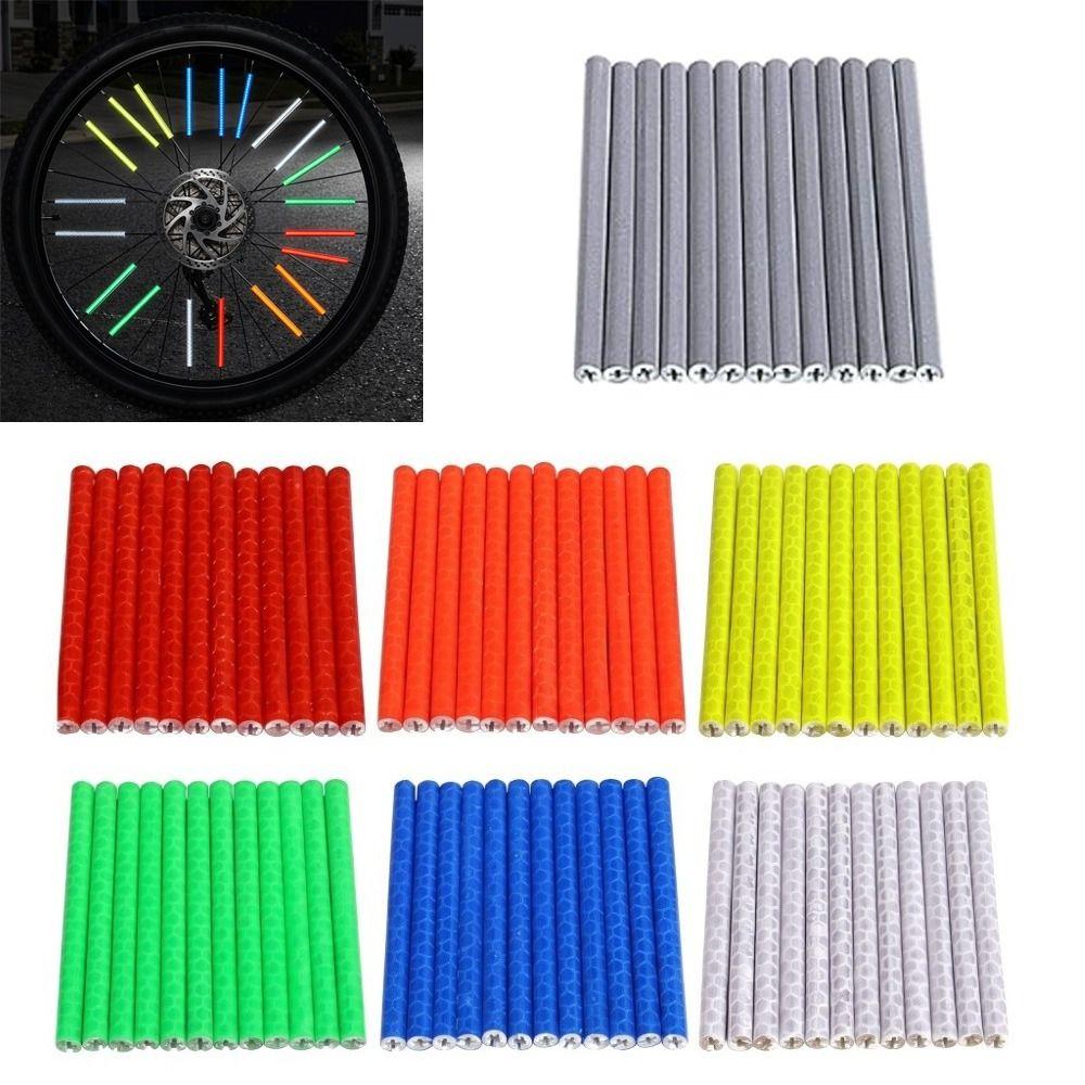 84PCS 360° Visibility Bicycle Wheel Reflector 75mm Reflective Spoke Skins  Night Riding