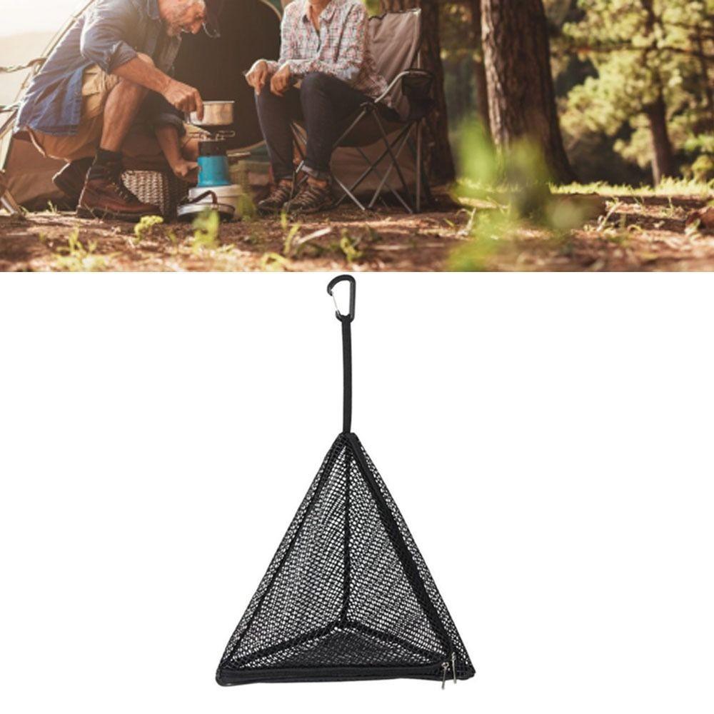 

Black Camping Dry Net With Hook Triangular Hanging Bag Durable Hanging Basket Net Outdoor Picnic S