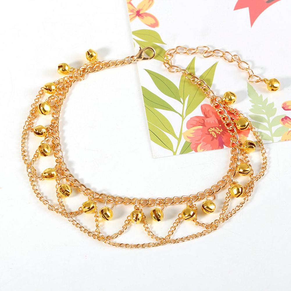 Women Gril Tassel Chain Bells Sound Gold Metal Chain Anklet Ankle Bracelet Foot Chain Jewelry Beach Anklet