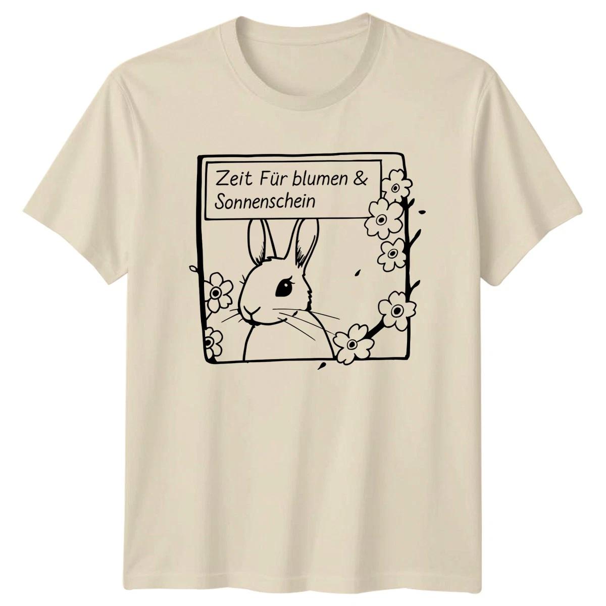 Zeit F?r Blumen & Sonnenschein Womens T-Shirt Spring Bunny Gift For Her M