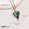 European-American Multi-Color Shell & Zircon Heart Pendant Necklace for Women