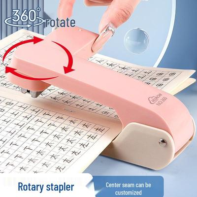 Effort-Saving 360° Rotating Stapler & Staple Remover - Large Size, Durable ABS Material for Students