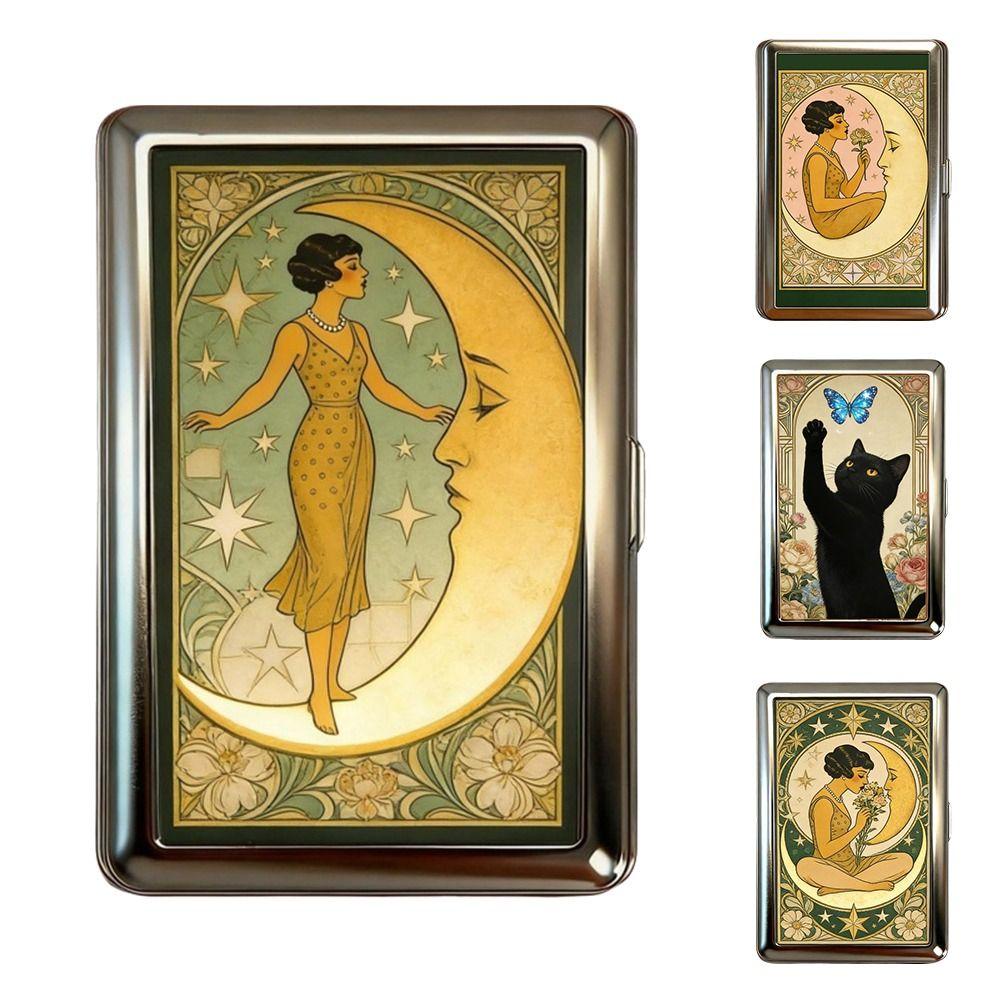 Vintage-Style Vintage Card Case Versatile Design Metal Material Metal Case Easy Snap Multi-function Card Holder