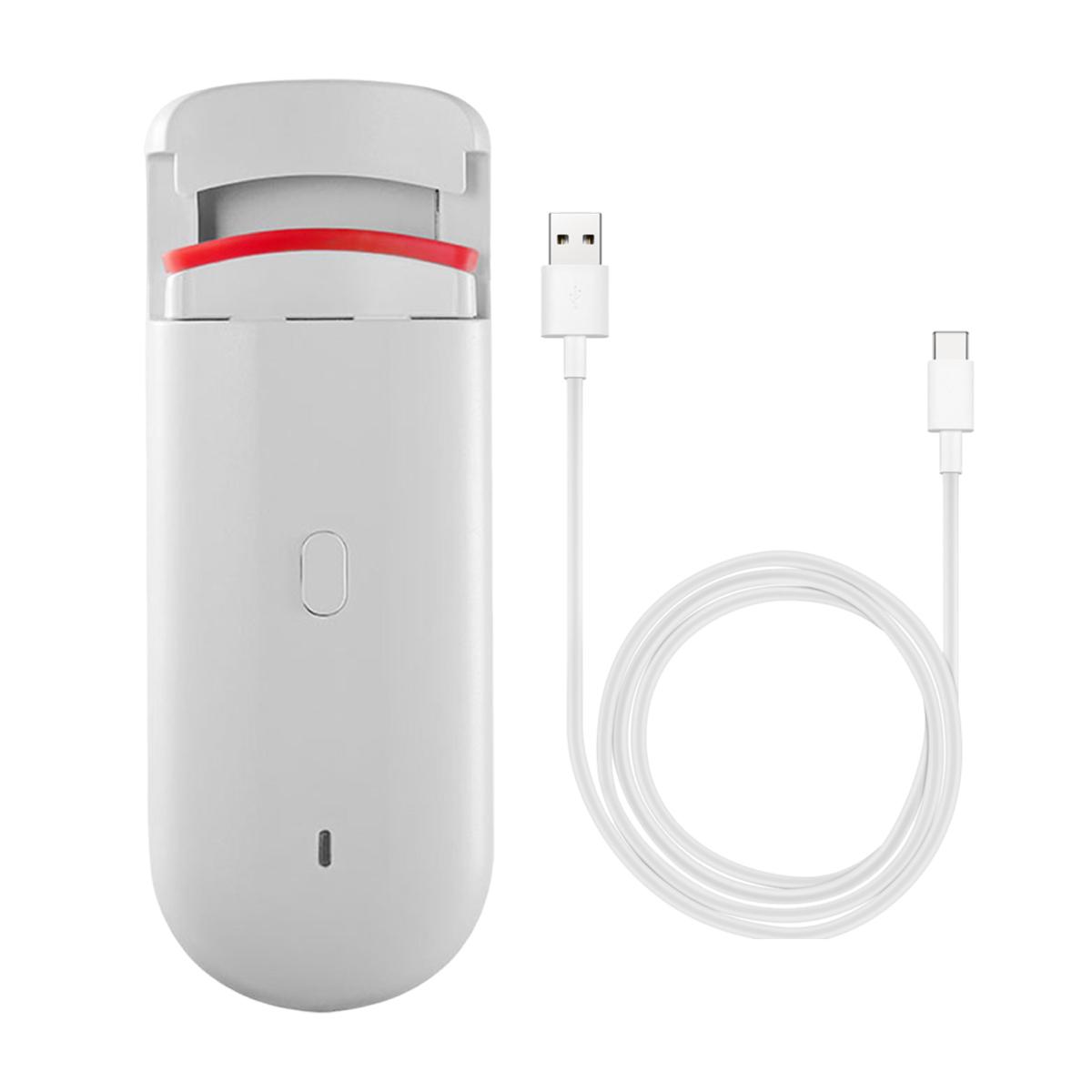 

Подогреваемые щипцы для завивки ресниц, электрические щипцы для завивки ресниц со встроенной изогнутой расческой, силиконовая накладка, перезаряжаемый, быстрый естественный завивающий профессиональный инструмент для ресниц белый