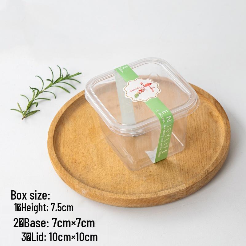Square Mousse Soy Milk Cake Box: Wooden Cup Packaging for Tiramisu and Dessert Baking