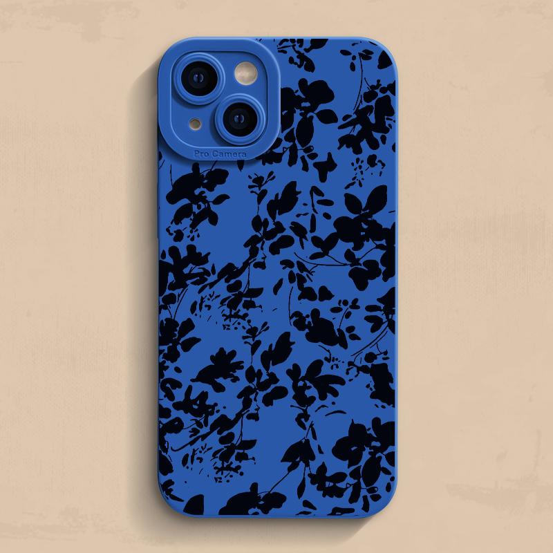 Vintage Sketch floral Phone Case For iPhone 16 Pro 15 14 11 12 13 Pro Max X XS XR 7 8 15 16 Plus Shock-proof Silicone Soft Cover