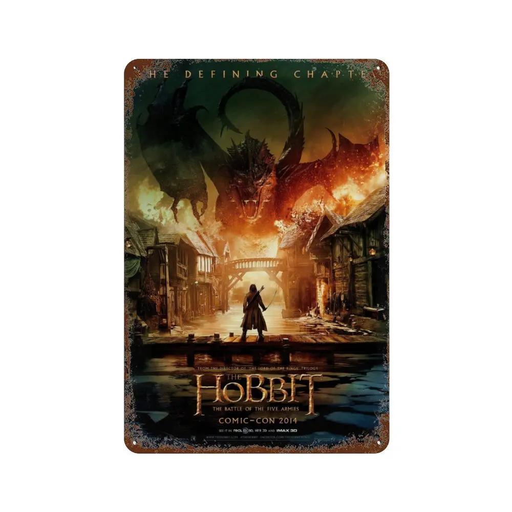 Abstract Ring Retro Travel Poster Metal Tin Sign Plaque Vintage Film Mordor Castle Lord Magic Kid Bed Room Home Wall Decor