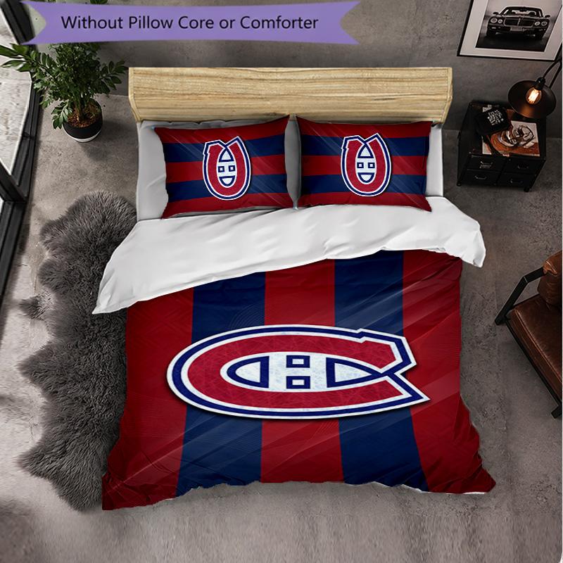 Montreal Canadiens Muster Mikrofaser 3-teiliges Bettwäscheset Dekor Bettbezug-Set Für Schlafzimmer Heimgebrauch