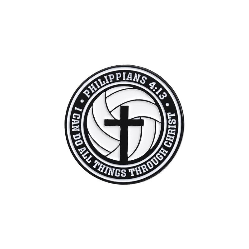 And Trendsetting Cross Letter Design Geometric Metal Badge With Colorful Coating For Enthusiasts Fashion