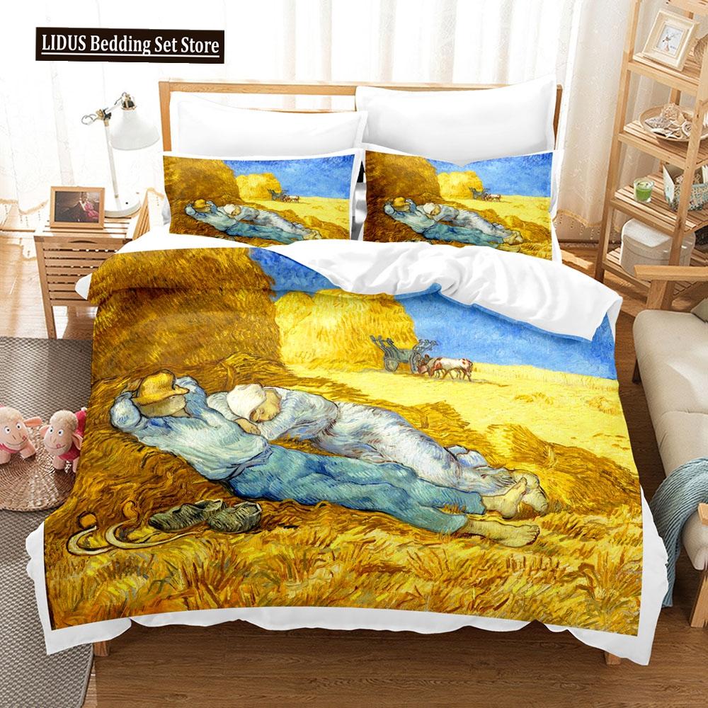 Almond Blossom By Van Gogh Duvet Cover Set Floral Flower Bedding Set For Girl Nordic Comforter Cover Queen King Size Bedding Set