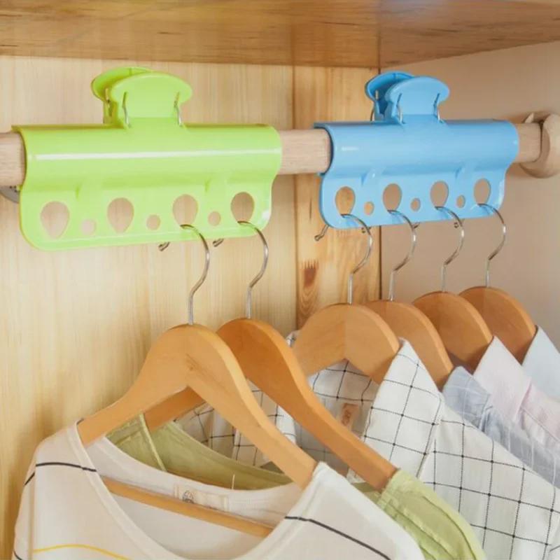 Windproof Clothes Drying Rod with Large Clip Hangers