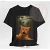 Aliens Cat Selfie UFO T Shirt Sci Fi Meme UAP Cool FUNNY Vintage Washed Designer Clothes Stretched Streetwear Slightly Fashion