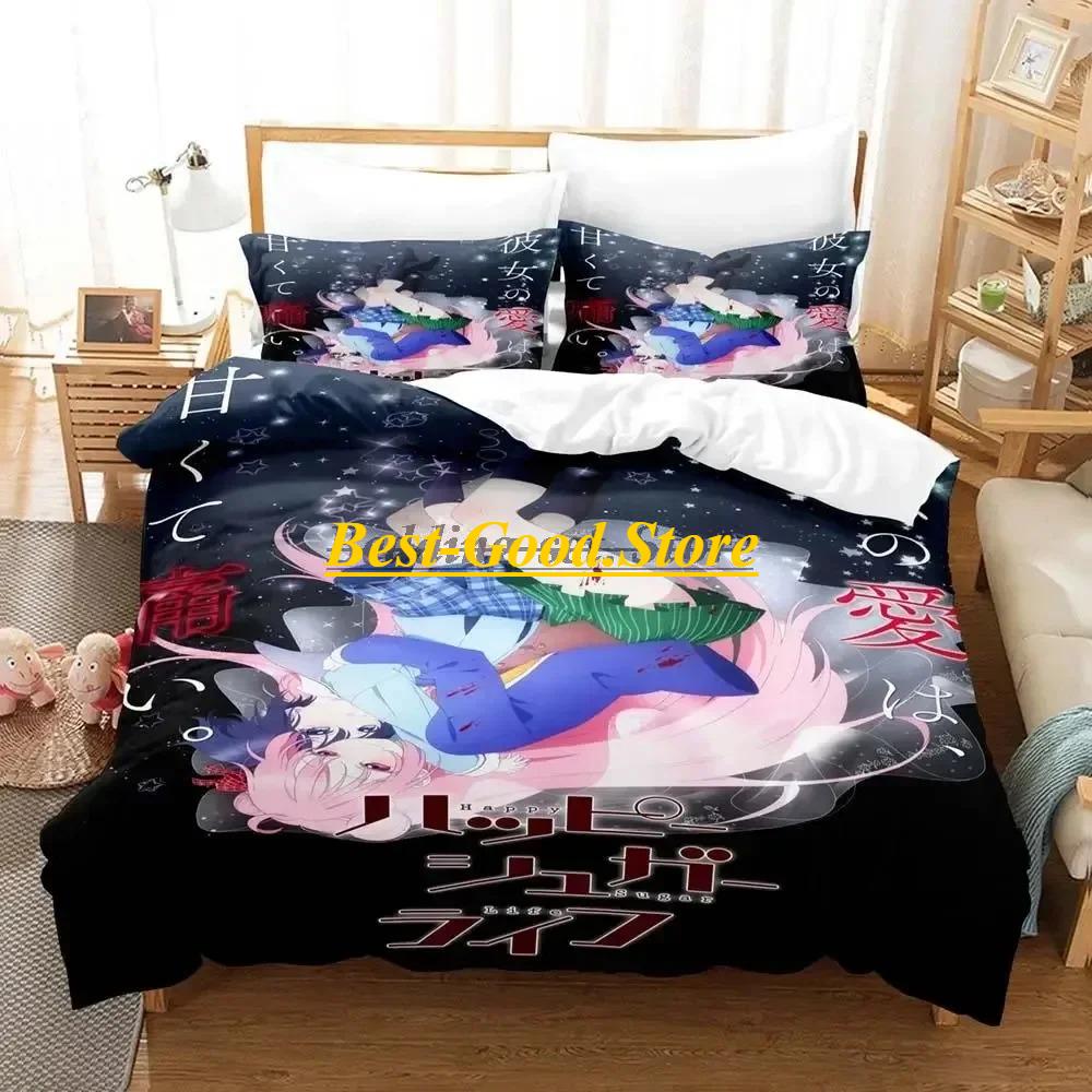 Happy Sugar Life Bedding Set Duvet Cover Sheet Printed Bed Set Pillowcase Bed Full Queen King Size Comforter Bedroom