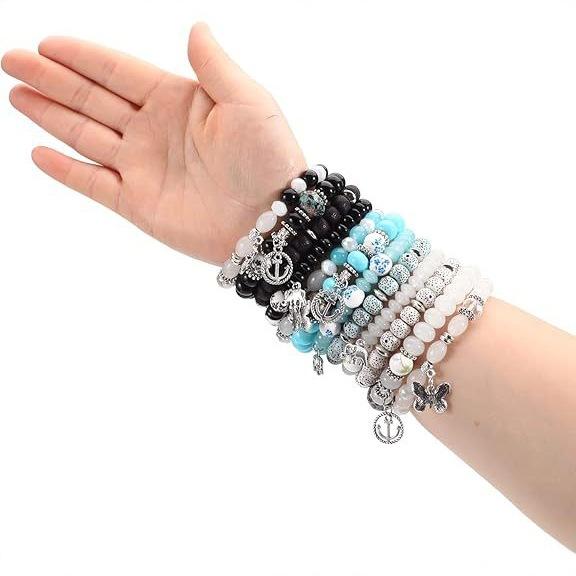 Böhmisch Chinesischer Stil Schmetterling Baby Elefant Anker Mehrschichtig Perlenarmband Damen