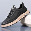 Genuine Leather Men's Casual Shoes Lace Up Soft Sole Flats Non-Slip Leisure Walk Hiking Shoes Handmade Simple Loafers Moccasins