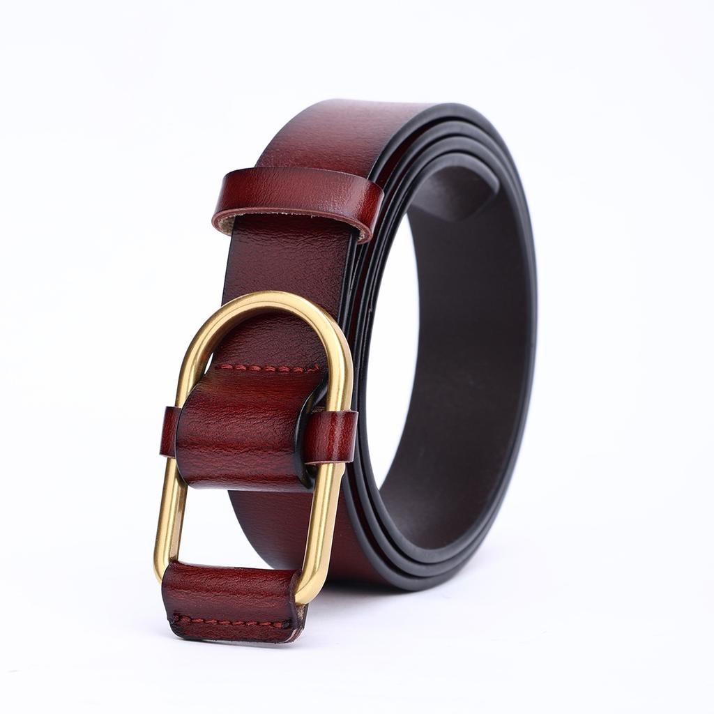 New Women'S Belt Double-Sided Leather High-Quality Pin Buckle Waist Thin Belt With Dress Cowhide Belt Women