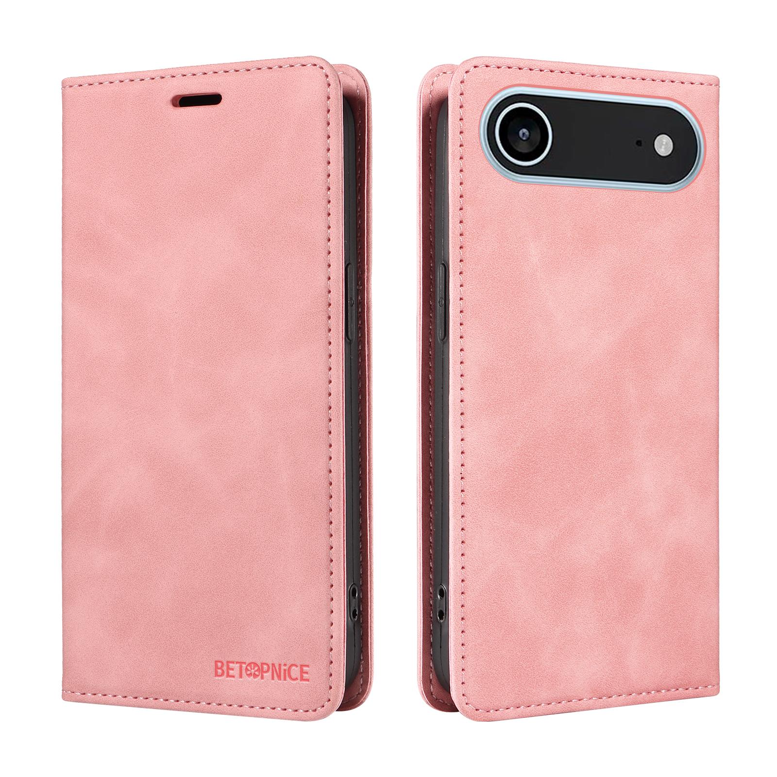 

For iPhone 17 Air Case BETOPNICE Magnetic Closure RFID Blocking Wallet Stand Leather Phone Cover Green