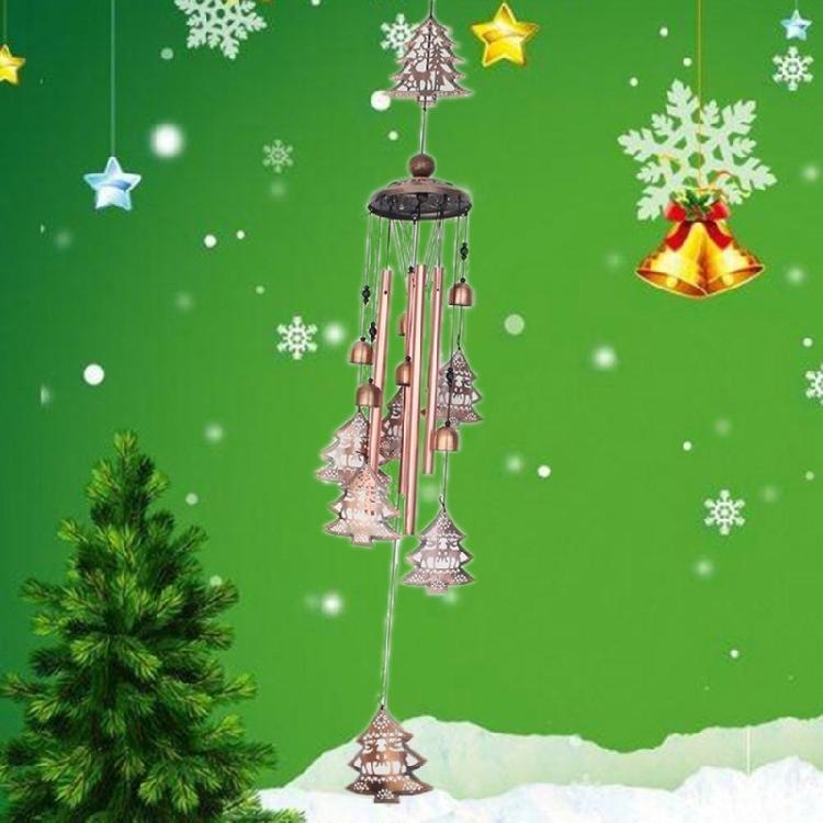 Festives Metal Windchime Bells Hanging Ornament for Christmas Trees, Creates Warm Holiday Ambiances