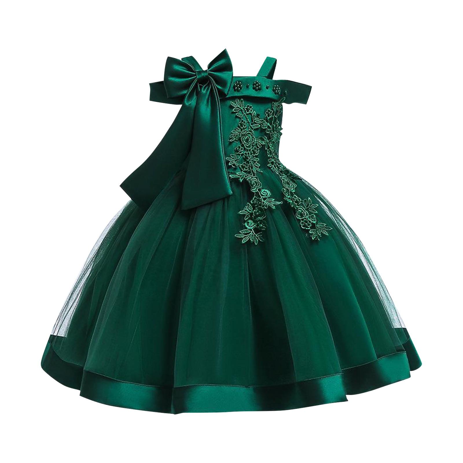 

Детские платья, стильные платья принцесс, юбки с пайетками, костюмы для выступлений для детей среднего и старшего возрастаЮбки для девочек 110 темно-зеленого