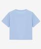 BASIC HOUSE Women'S Round Crop Short Sleeve T-Shirt Blue Lats0202