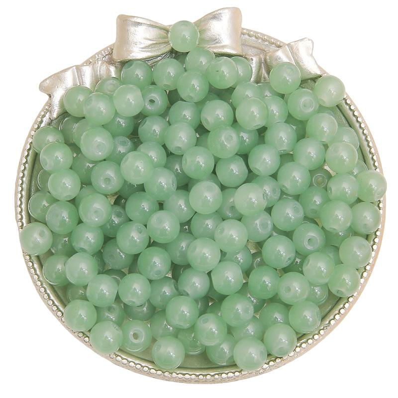 Bracciale con Perle Rotonde in Vetro Gelatina Pittura Imitazione Giada Perline Sfuse Perline Smaltate Accessori Ciondoli Fatti a Mano per Collane Fai da Te