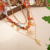 3Pcs/Set Boho Flower Shell Layered Pendant Necklace Set for Women Multilayer Coconut Tree Conch Choker Chain Party Jewelry Gift