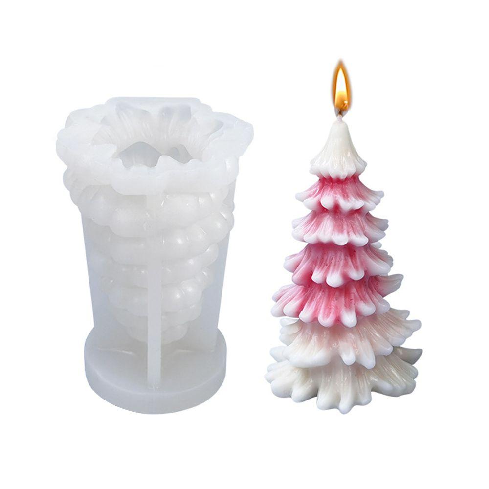 Home Decor Gypsum Candle Making Silicone Mould Christmas Tree Candle Mold Resin Molds Xmas Ornament