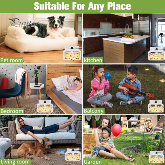 Indoor Flea Trap Retractable Energy Saving Kid-friendly High Brightness Simple Installation Pet Control No-Radiation Indoor Sticky Flea Trap with LED