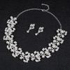 Personalized Pearl Necklace Earrings Set Women'S Temperament Alloy Electroplated Bridal Dress Accessories