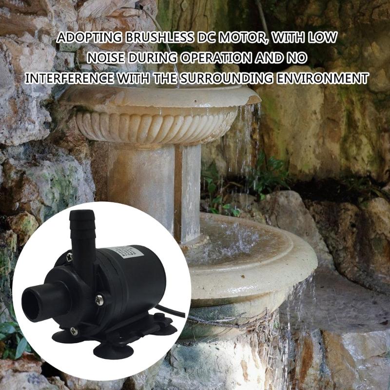 Small DC12V Solar Brushless Submerged  Water Pump Low Noise Submerged  Water Pump for Outdoor Decoration Use