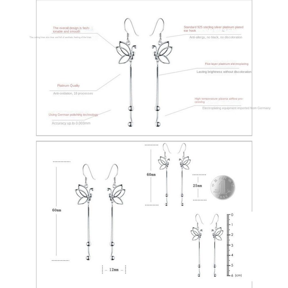 Neue Mode mit langen Schmetterlingsohrringen
