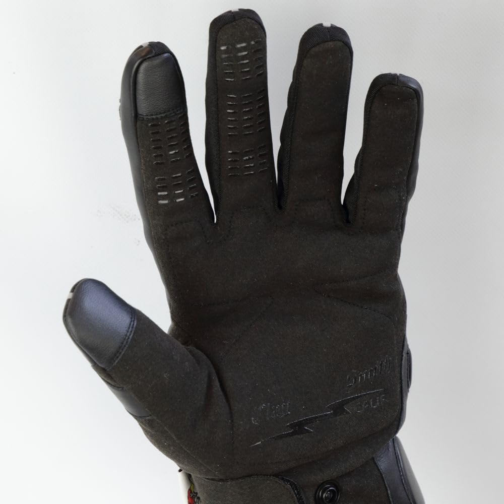 CLAY SMITH NUMBER Winter Gloves for Cold Motorcycles, Weather, Black-Ivory, Large, CSY-4021