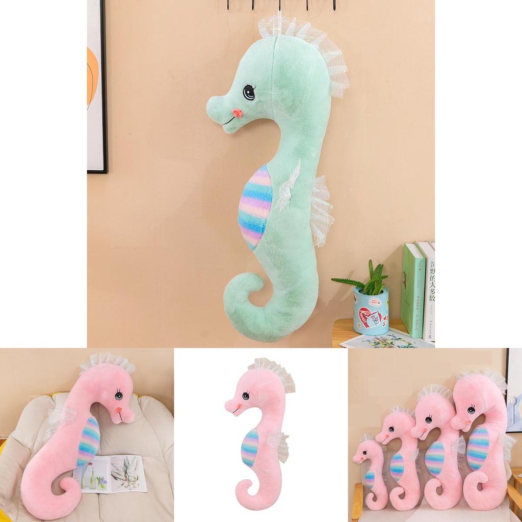 Colorful Seahorse Plush Toy Large Stuffed Animal Doll For Bedtime Cuddles And Leg Support Pillow