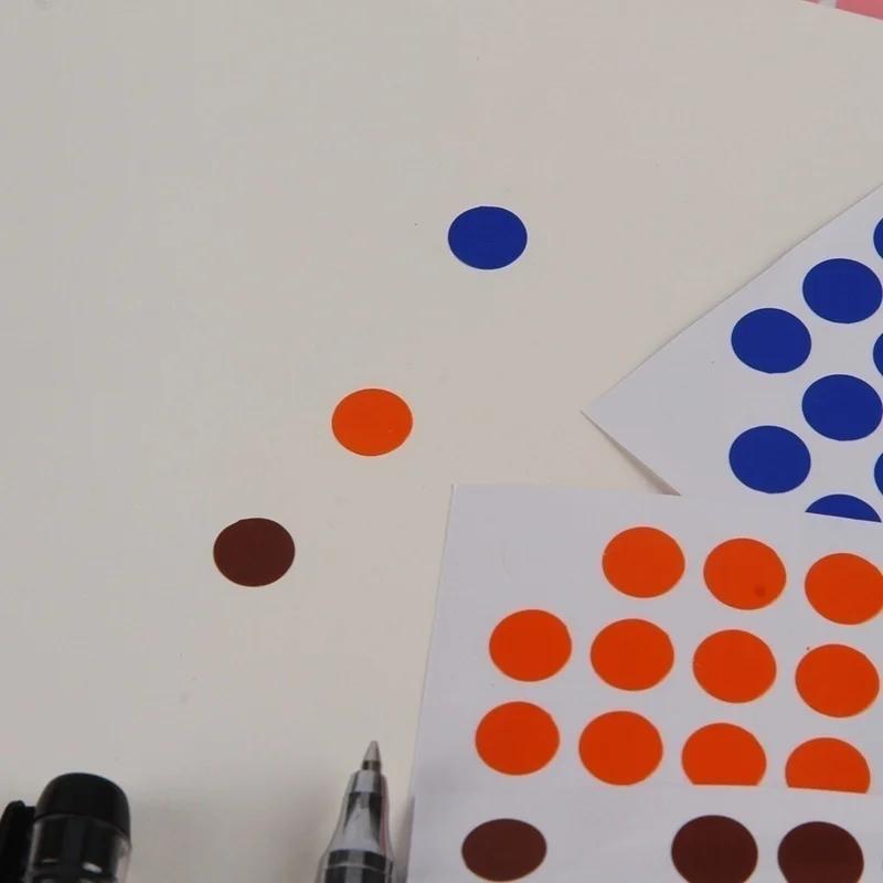 4Sheets 10mm Round Stickers Assorted Colors Colored Sticker Dots Coding Circle Dot Labels Diameter