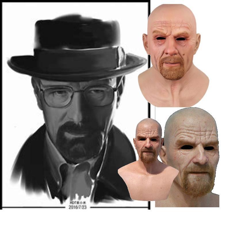 Breaking Bad Mască Albă Latex Cap Chel Bătrân Halloween Cosplay Recuzită