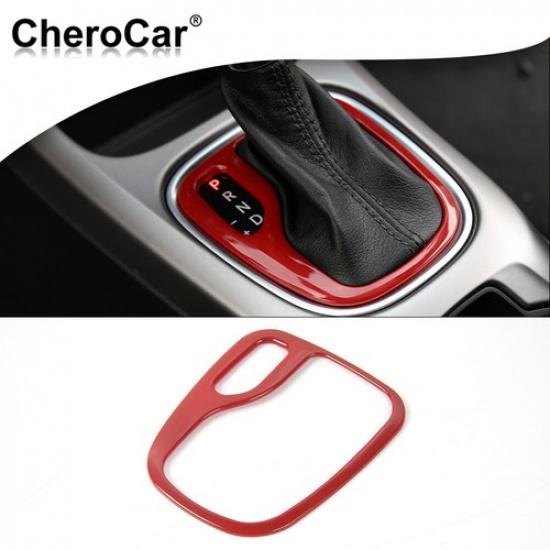 Red Gear Shifter Panel Shift Cover Frame Trim For Jeep Compass 17- Interior