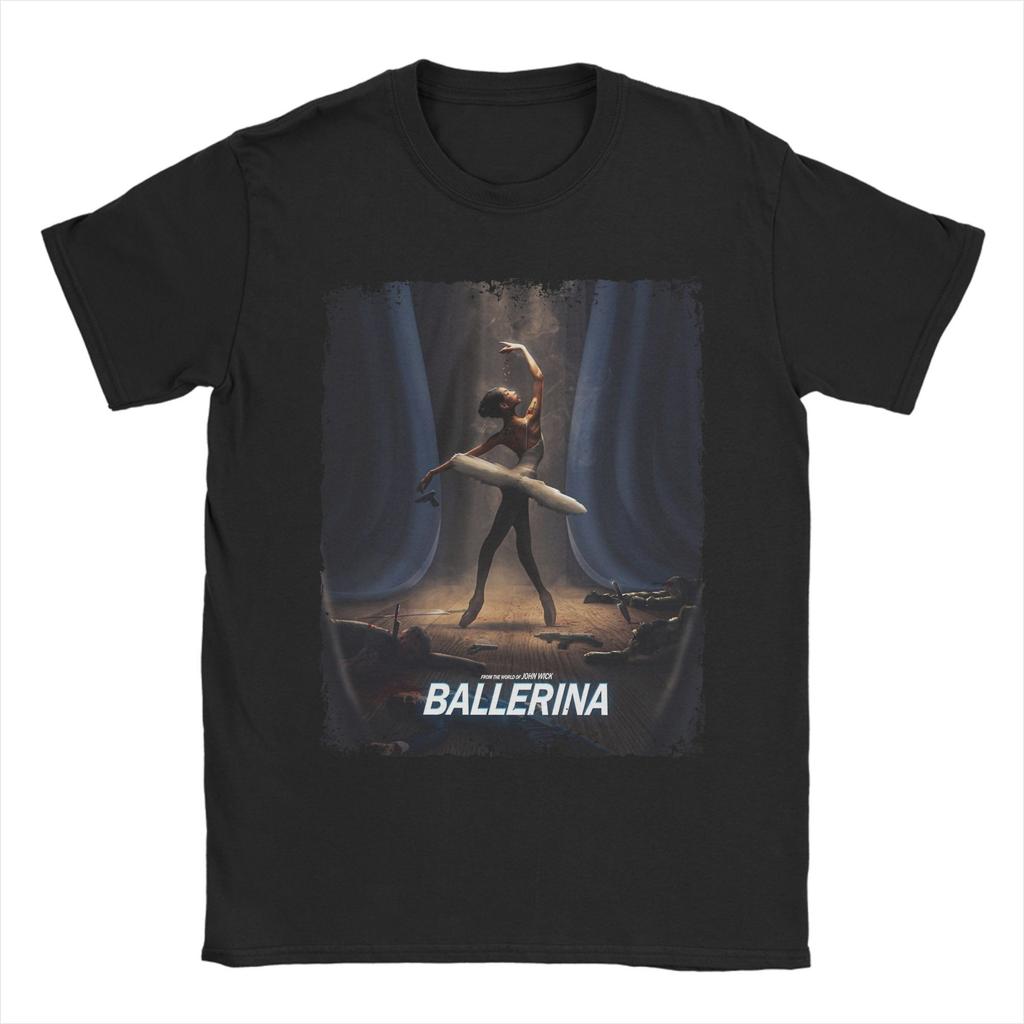 Del Mundo de John Wick Camiseta de Película Ballerina 2025 para Hombre Camisetas de Algodón Cuello Redondo Camiseta Manga Corta Ropa Única