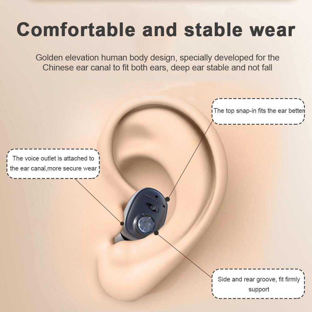 Mini Rechargeable Hearing Aids Digital Hearing Aid Sound Amplifier for Deafness Elderly High Power Noise Reduction