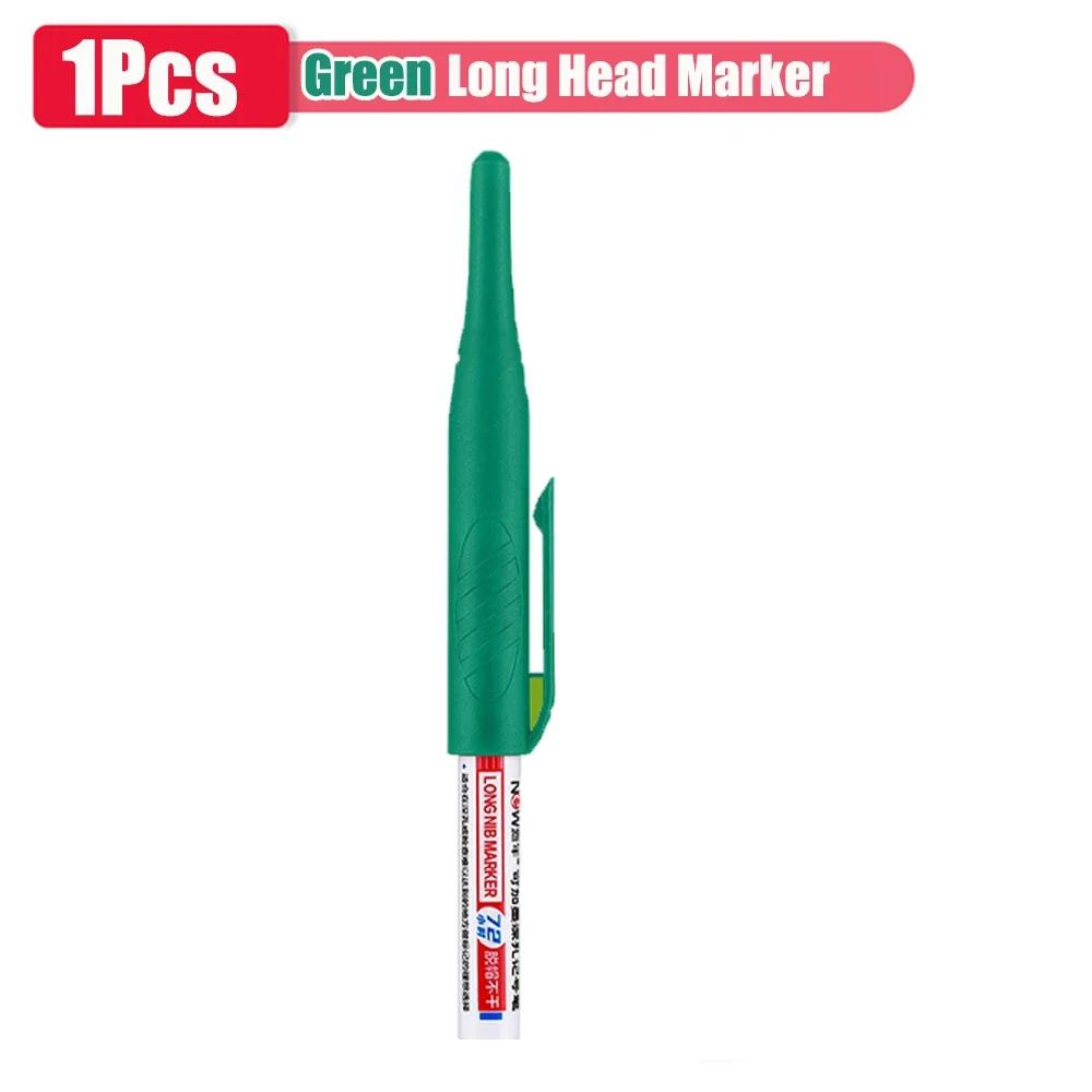 32mm 1-16pcs Long Head Markers Pen Multi-purpose Woodworking Tile Decoration Deep Hole Marker Pens Red/Black/Blue/Green Ink