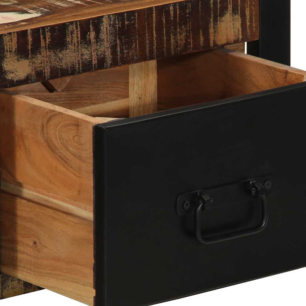 Nightstand Multicolored 40 x 35 x 25 cm Solid Reclaimed Wood