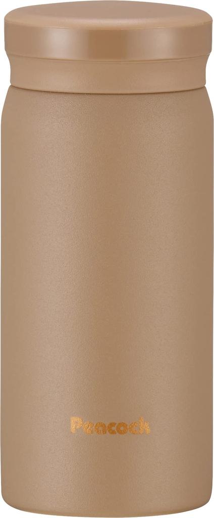 Peacock Thermos Industry Peacock Water Bottle 200ml Cold Small Coffee Mini Easy To Stainless Steel Mug Mocha Brown T (The-peacock) Insulated,