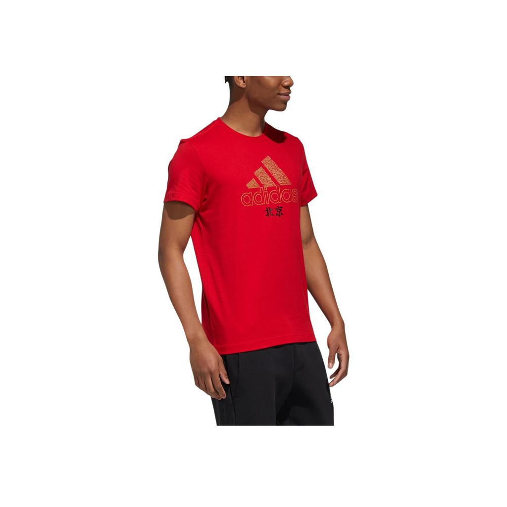 Adidas China City T M Breathable Casual Sports Short Sleeve T-Shirt Men Tops Light-Crimson GL5595
