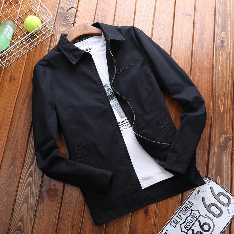 Autumn Men's Jacket New Simple Lapel Jacket Business Casual Plus Size Top