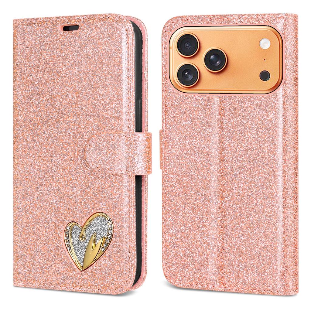 Luxury Flip Glitter Phone Case For iPhone 17 Pro Max 16 15 14 13 12 Mini 11 XR X XS Plus SE 2025 Bling Leather Book Wallet Cover
