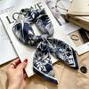 Simple temperament Spring and summer female imitation silk scarf versatile Korean version casual small square scarf neck protection decorative scarf
