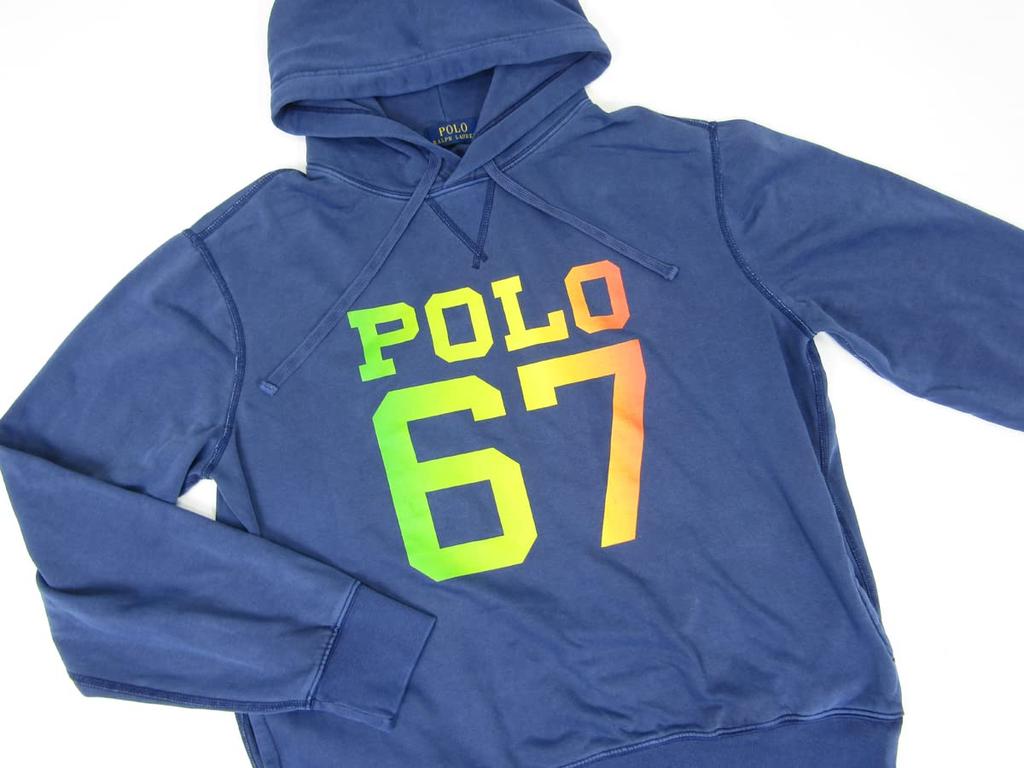 Polo Ralph Lauren Vintage Polo Logo Print Pullover Sweatshirt Men's Hoodie, 0102954-XL-NAVY [Used]