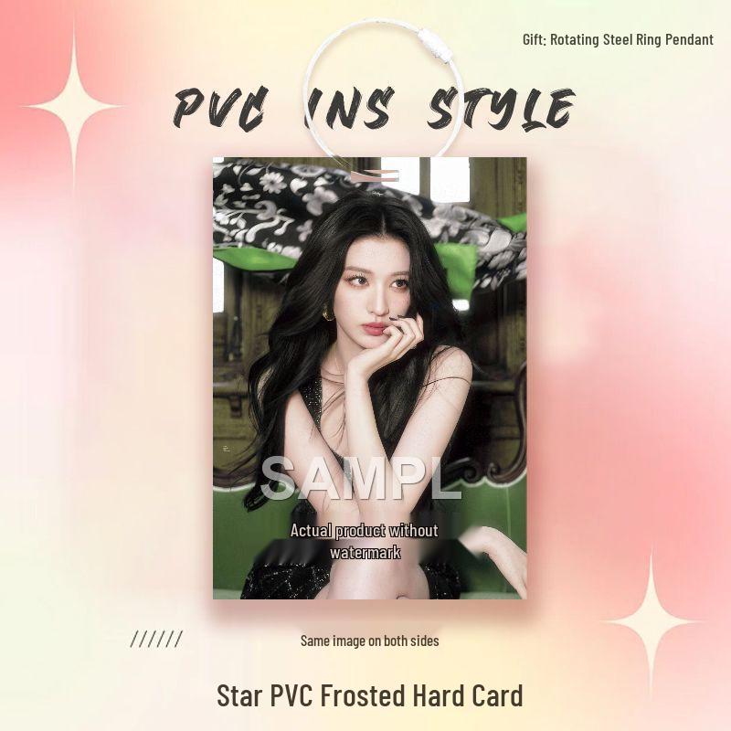 

Wang Churan PVC Mini Card Holder and Personalized Pendant Decoration PVC Frosted Hard Card (7cm x 10cm)