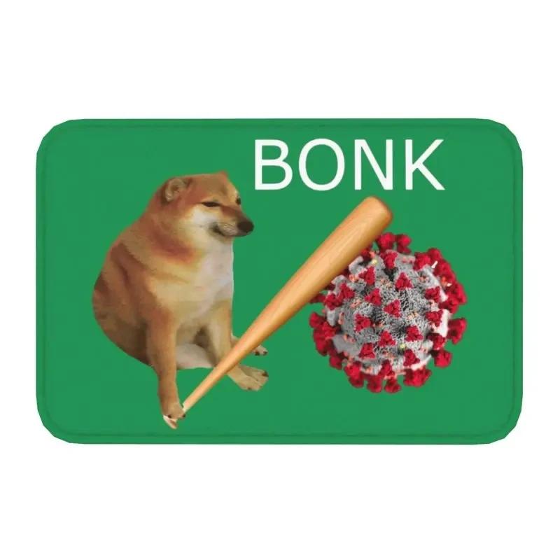 Fun Cheems Bonk Meme Pixel Art Welcome Rug Living Room Bedroom Entrance Doormat Kitchen Front Door Mat Washable Nonslip Carpet