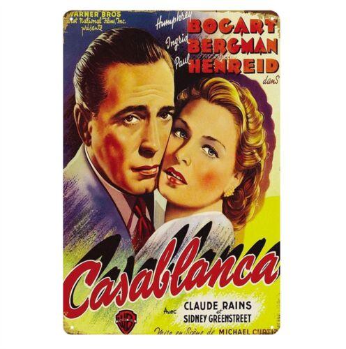 Casablanca Movie Metal Poster Tin Sign xcm PlateAluminum 20x30cm(7.8x11.8inch)