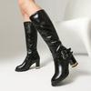 Fashion Belt Buckle Tall Knight Boots Fashion Boots Thick High Heel Boots 32-43 Large Size Amazon Boots